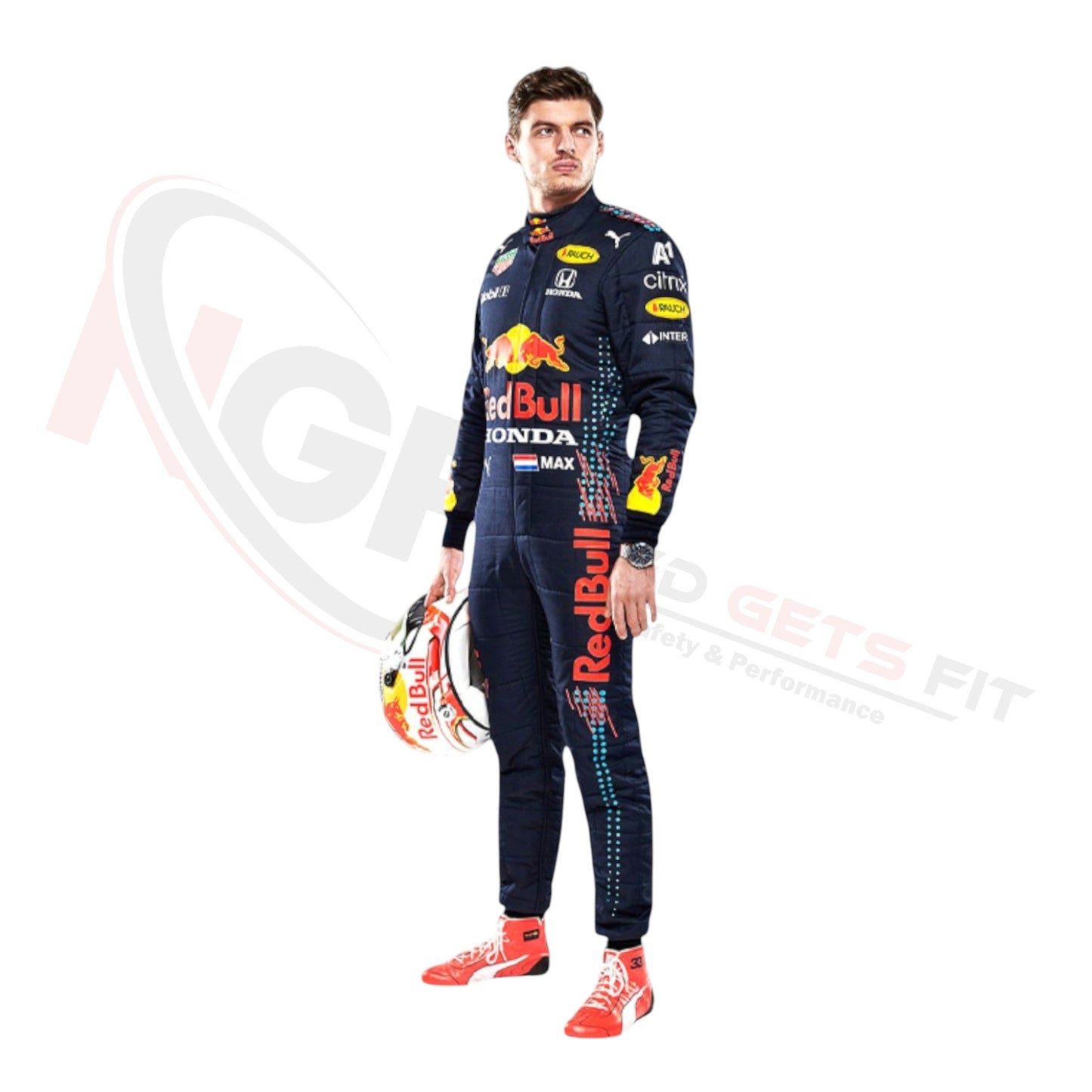 Max Verstappen Red Bull Honda F1-Rennanzug 2021 (REPLIK)