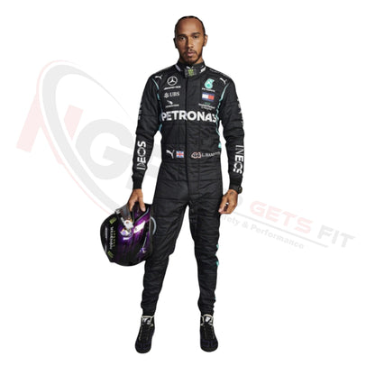 2021 Lewis Hamilton PETRONAS Mercedes F1 Race Suit REPLICA