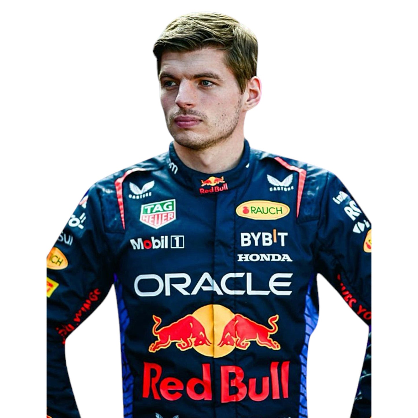 Max Verstappens Red Bull Honda F1-Rennanzug (Replika, 2024)