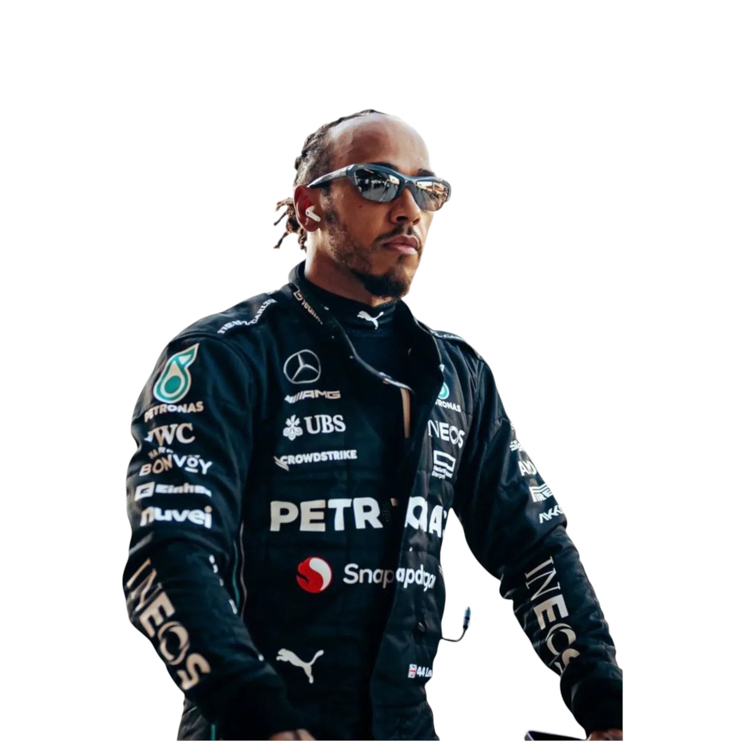 Lewis Hamilton Mercedes-AMG Petronas Formula 1 race suit front view