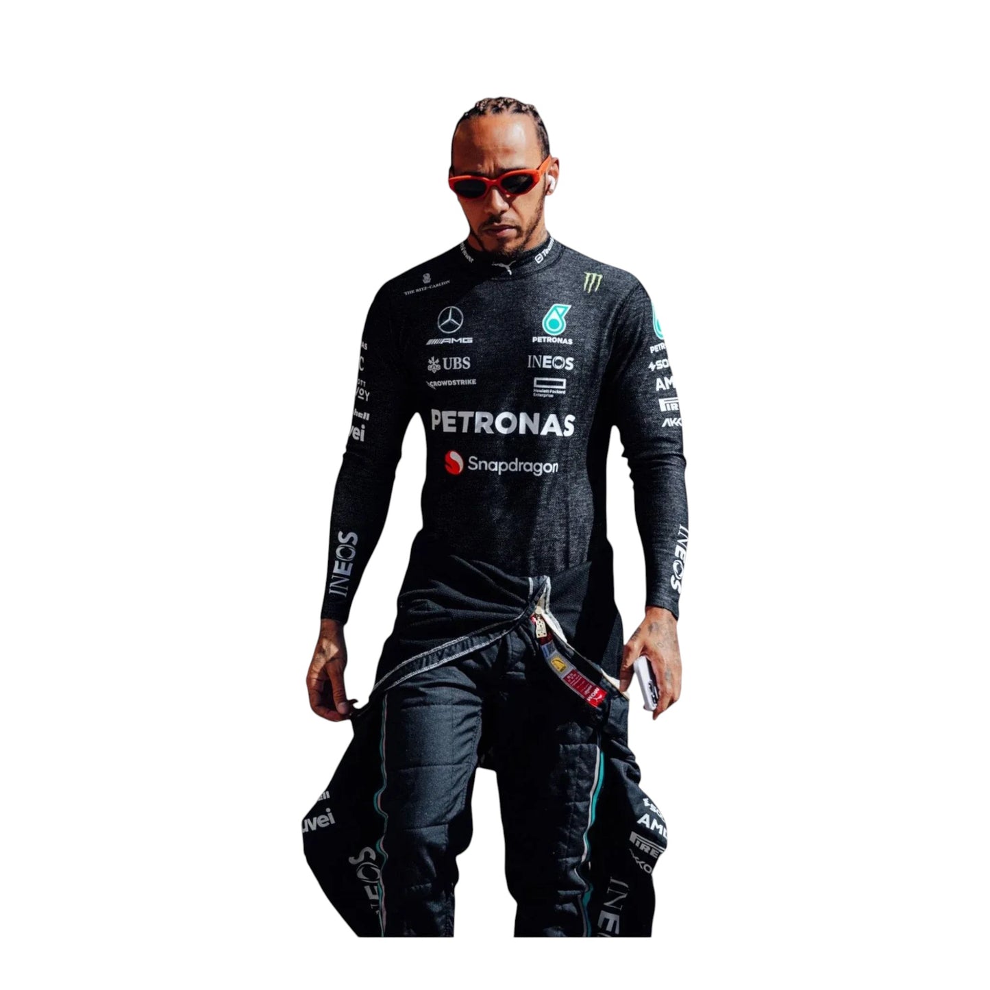 Lewis Hamilton Mercedes-AMG Petronas Formula 1 race suit front view