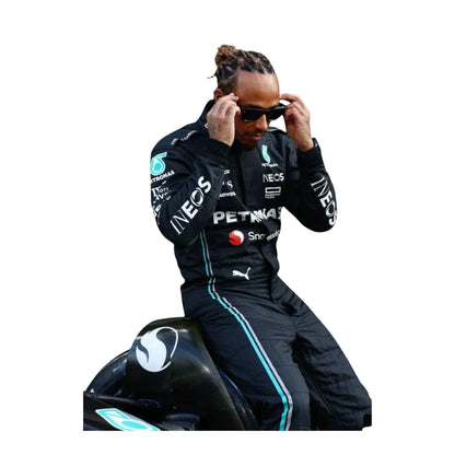 Lewis Hamilton Mercedes-AMG Petronas Formula 1 race suit front view