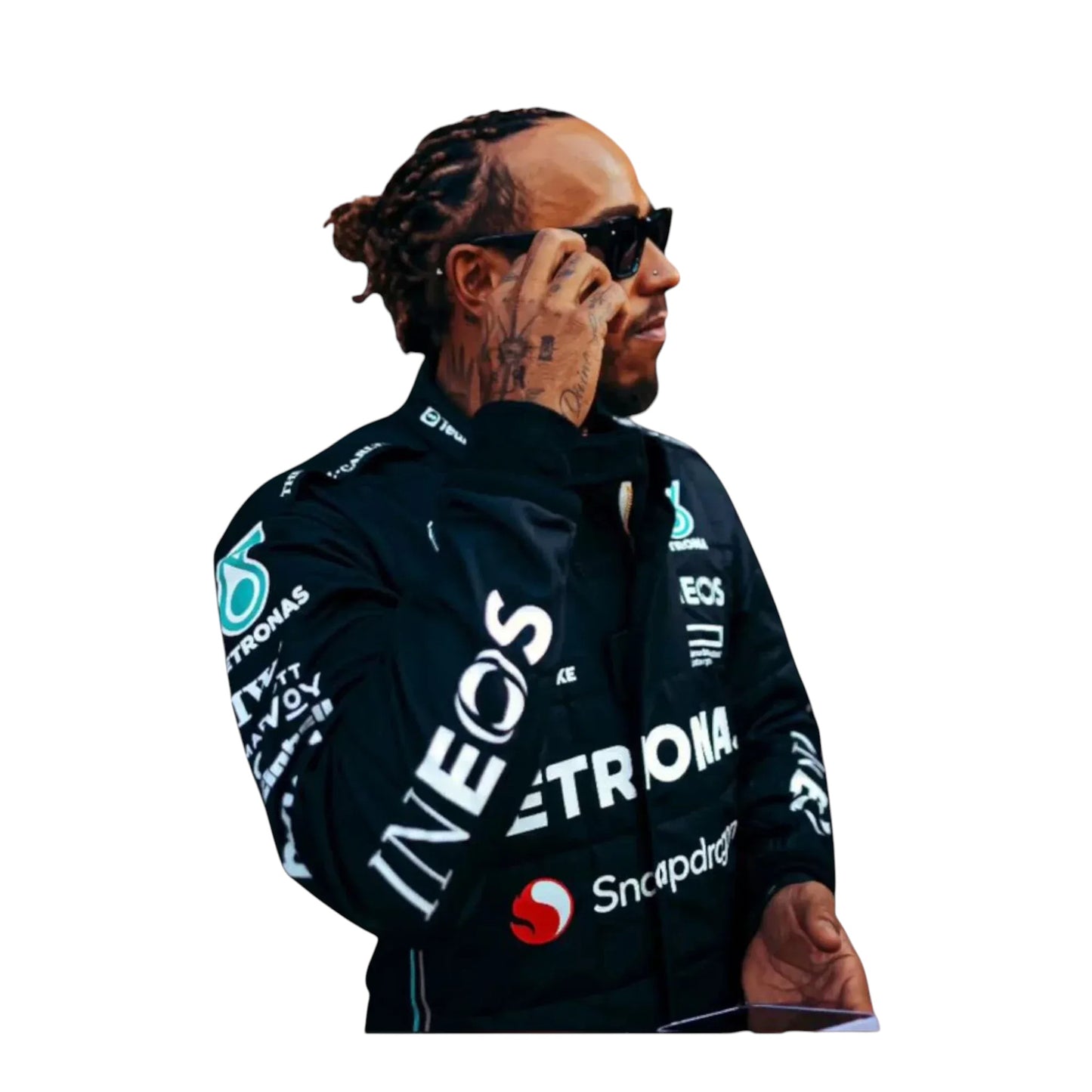 Petronas Mercedes Formula 1 suit close up