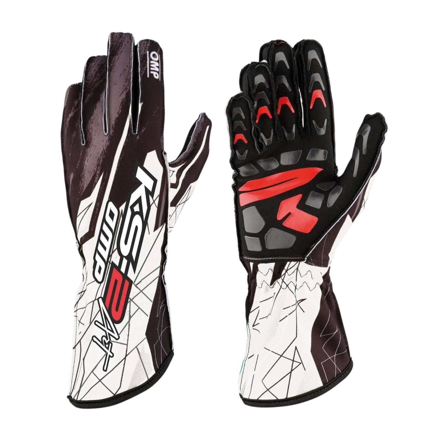 OMP KS-2 ART Kart Gloves Black/White/Red