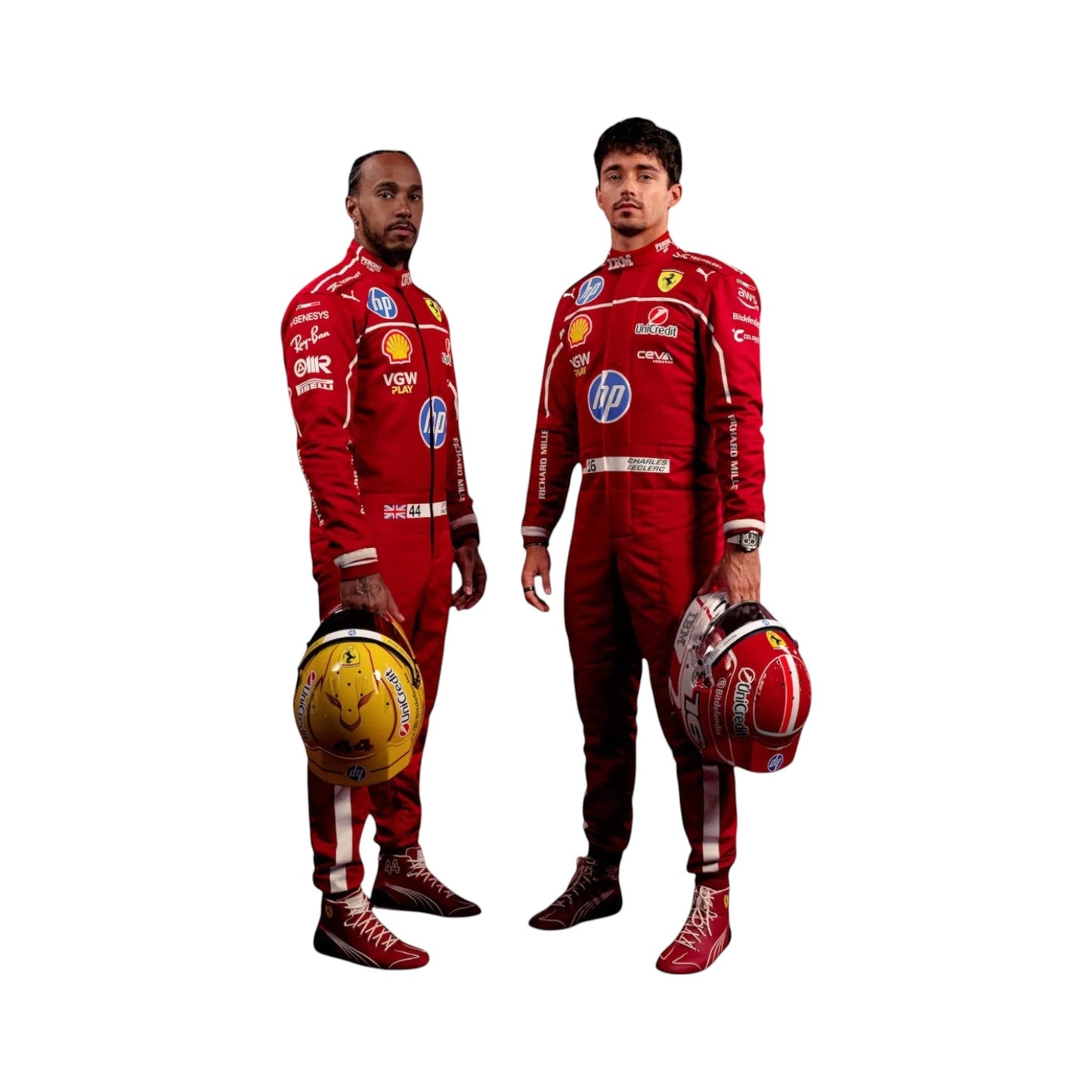 Lewis Hamilton & Charles Leclerc Scuderia Ferrari's 2025 Race Suit