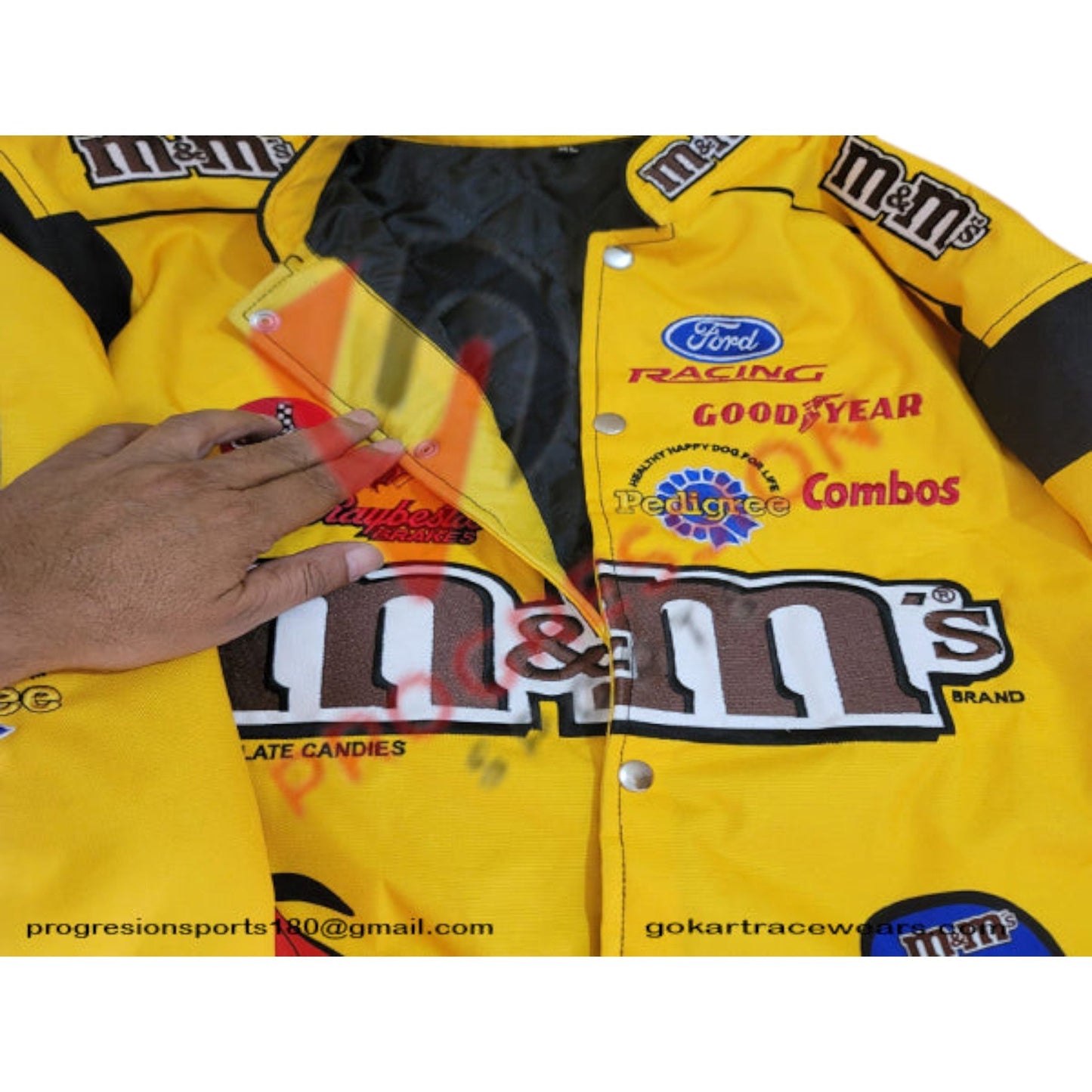 VINTAGE M&M YELLOW CHOCOLATE RACING JACKET